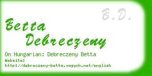 betta debreczeny business card